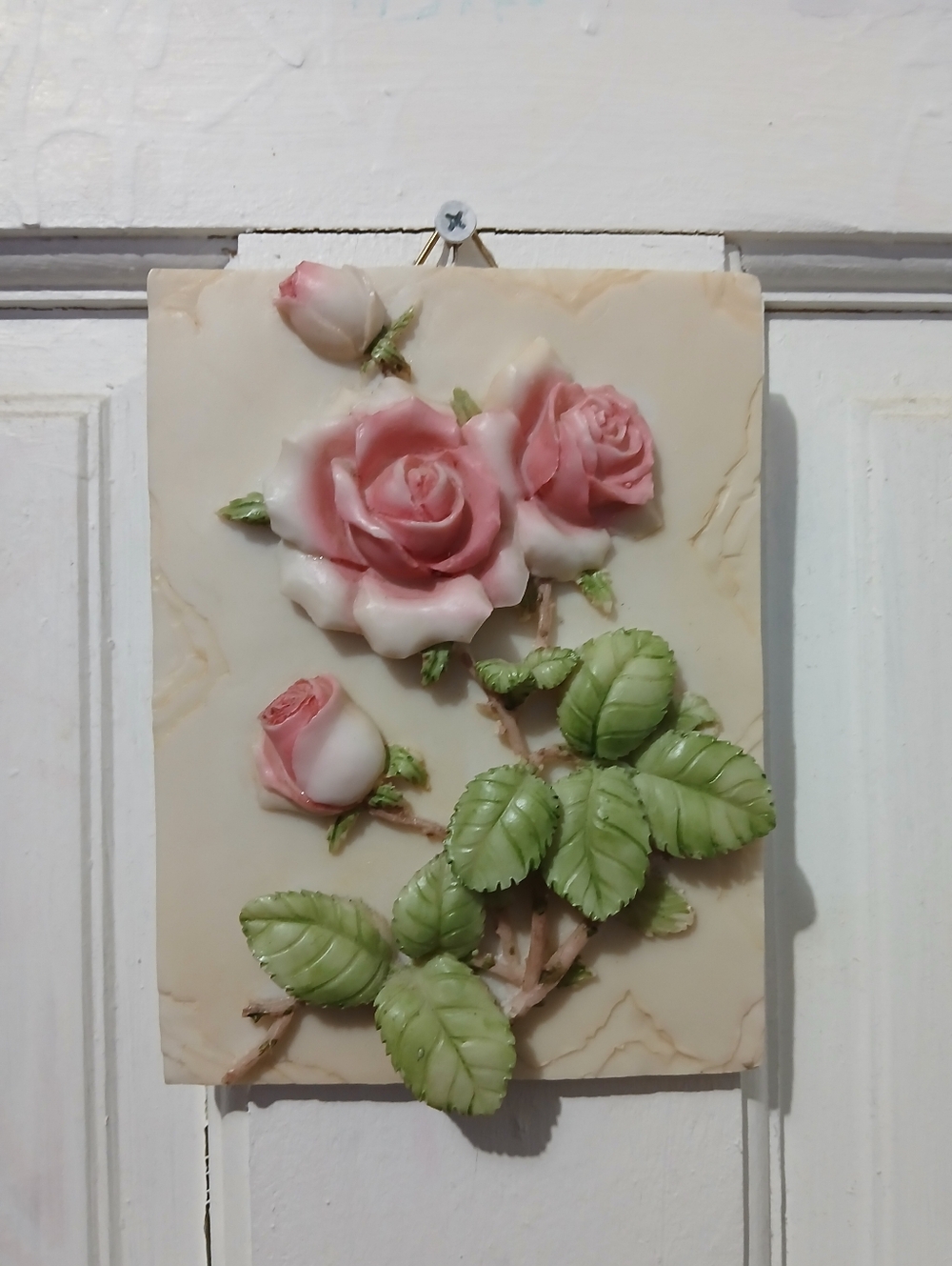 Pink Rose Wall Plaque.